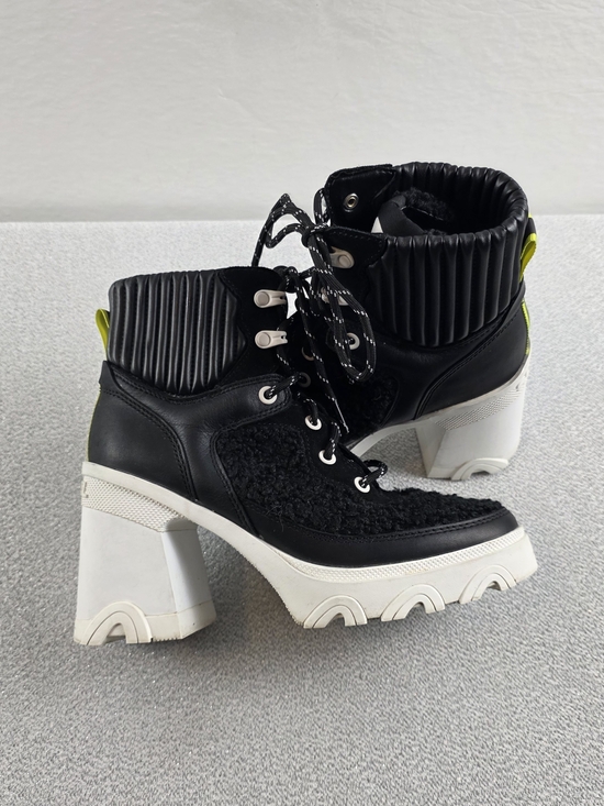 Sorel Shoes - Sorel BREX Heel Cozy Sherpa Platform Ankle Boots Booties Black Wmn's 7
